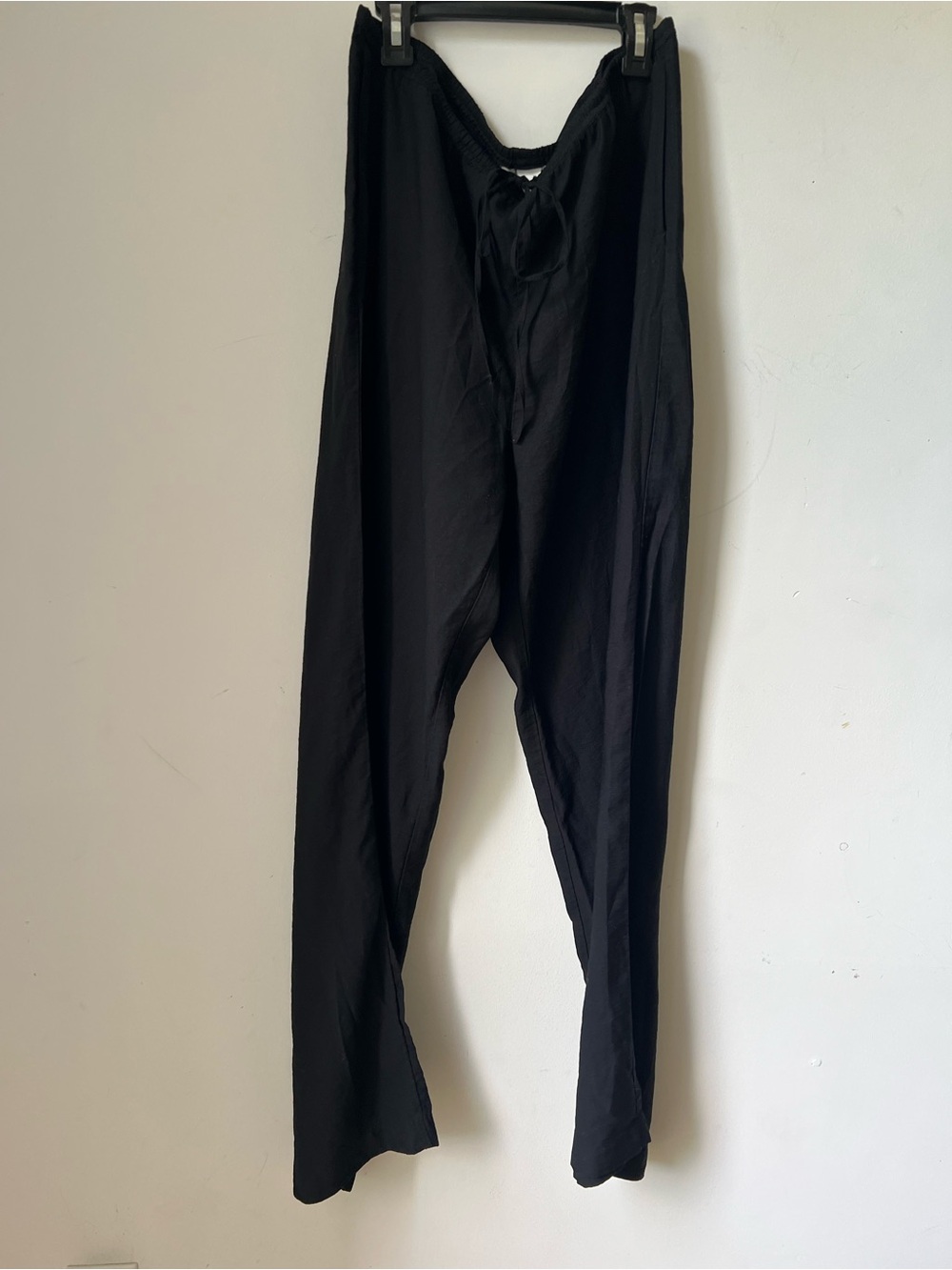 H&M Women’s Black Pull On Pants Size Large L Elastic Waist Drawstring Viscose
